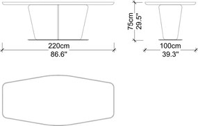 Masă lemn masiv de dining Viera Personalizabilă - 300 cm