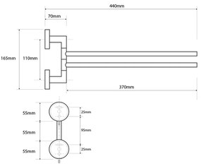 SAPHO XS405 X-Steel suport rotativ pentru prosoapedublu 42 cm, inox