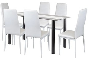 Norman 6+1 set de luat masa alb