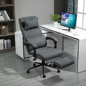 Vinsetto Scaun Ergonomic de Birou Reglabil pe Înălțime Tesatura Gri | Aosom Romania
