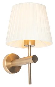 Lampă de perete inteligentă bronz cu abajur alb, incl. WiFi A60 - Pluk