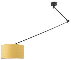 Lampă suspendată neagră cu abajur 35 cm galben reglabil - Blitz I