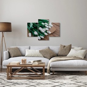 Tablou cu buchet de lalele albe (90x60 cm)