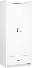 Dulap lemn masiv alb Amelie /Stejar, 84 × 190 × 50 cm - Stejar deschis