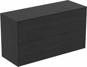Dulap baza suspendat Ideal Standard Atelier Conca 2 sertare cu blat 100 cm finisaj stejar inchis