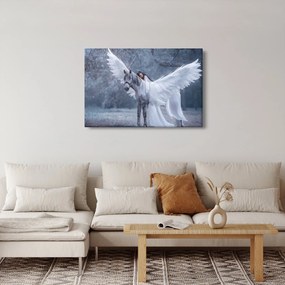 Tablou - Fata și unicorn (90x60 cm)