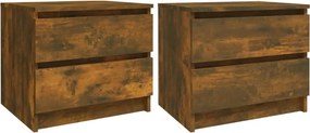 vidaXL Noptiere, 2 buc., stejar fumuriu, 50x39x43,5 cm, lemn prelucrat