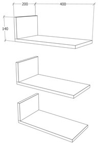 Etajera haaus Shelfie, Alb, 40 x 20 x 14 cm