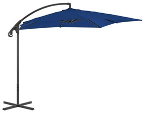 vidaXL Umbrelă în consolă cu stâlp din oțel, albastru azur, 250x250 cm