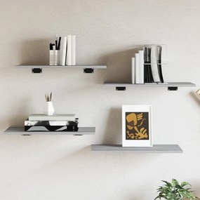 vidaXL Rafturi de perete, 4 buc., gri sonoma, 60x30x1,5 cm, lemn