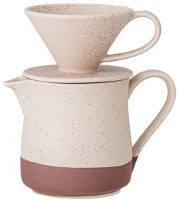 Cafetieră cu picurător din gresie ceramică Bloomingville Franz, 500 ml, bej-alb
