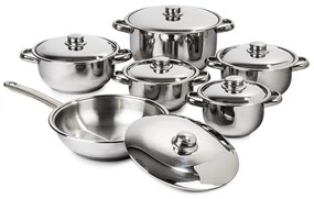 Set oale inox cu capac inox 4Home Destiny, 12 piese