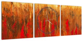 Tablou cu abstracție pictată (cu ceas) (90x30 cm)