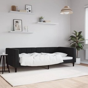 vidaXL Pat de zi, negru, 90x200 cm, catifea