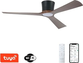 ZEVENTI - Ventilator de tavan LED AUREX LED/24W/230V Wi-Fi Tuya negru/nuc + telecomandă