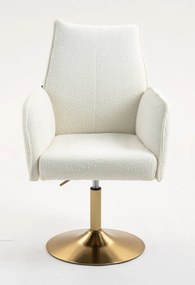 HR280N Scaun Crem Boucle cu Bază Aurie