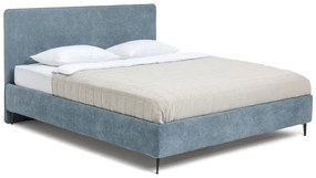 Pat matrimonial albastru tapițat cu somieră 180x200 cm Noira Slim – Bonami Selection