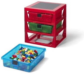 Organizator pentru depozitare cu 3 sertare LEGO®, roșu