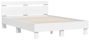 3207427 vidaXL Cadru de pat cu tăblie, alb, 120x200 cm, lemn prelucrat