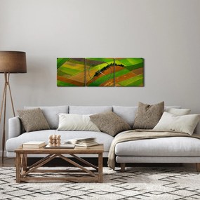 Tablou - Lan, luncile (cu ceas) (90x30 cm)