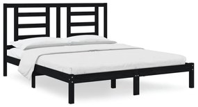 3104362 vidaXL Cadru de pat, negru, 160x200 cm, lemn masiv de pin