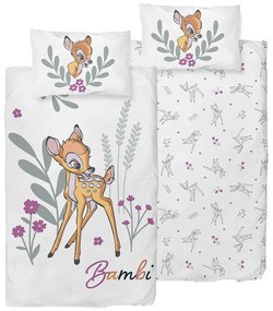 Pat de pătuț Bambi Flower World , 100 x 135 cm, 40x 60cm