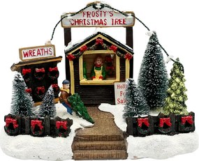 Scena de Craciun cu Magazinul de Brazi FROSTY, Cu muzica si lumini