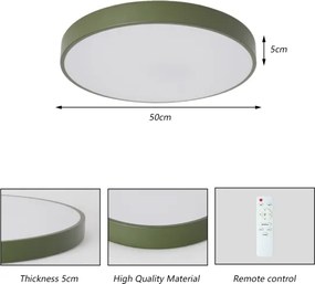 Brilagi - Plafonieră LED dimabilă POOL LED/60W/230V 3000-6000K 50 cm verde+telecomandă
