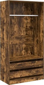 vidaXL Șifonier, stejar fumuriu, 100x50x200 cm, lemn prelucrat