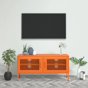 Comoda TV, portocaliu, 105x35x50 cm, otel