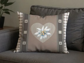 Fata de perna din amestec de bumbac HEART RETRO POLY 50x70 cm, maro