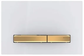 Placuta de actionare Geberit Sigma 50 alba, butoane alama - GEB115.672.11.2