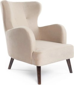 Fotoliu bej wing cu tapițerie din catifea Noemye – Bonami Selection