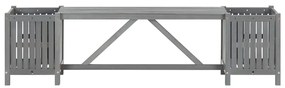 311823 vidaXL Bancă de grădină cu 2 jardiniere, 150 cm, gri, lemn de acacia