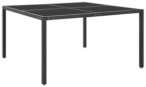 vidaXL Masă de grădină, antracit, 130x130x72 cm, oțel și sticlă