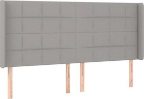 vidaXL Tăblie de pat cu aripioare gri deschis 203x16x118/128 cm textil