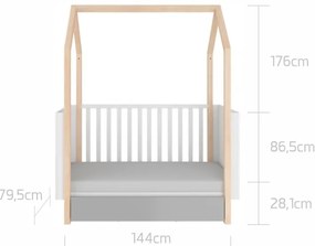 Pat copii casuta Pinette 70x140 cm