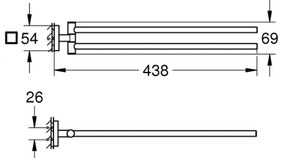 GROHE 40976000 - Suport pentru prosoape START CUBE, 438 mm, crom lucios