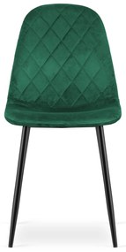 Scaun de masa din catifea Culoare verde cu picioare negre, ASTI