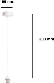 BRILAGI - Cablu de alimentare PARTY 1xE27/60W/230V, diametru 10 cm, alb