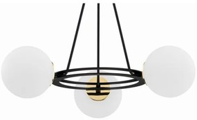 Lustră pe tijă AMALFI 3xE27/15W/230V neagră/albă Argon 6150