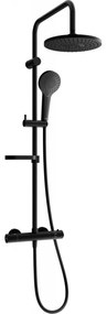Mexen KX05 set de duș cu pară de tip ploaie și baterie termostatică, Neagră - 771500591-70