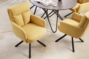 Set 2 scaune pivotante Big George, tesatura structurata galben mustar