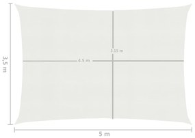 Panza parasolar, alb, 3,5 x 5 m, HDPE, 160 g m   Alb, 5 x 3.5 m
