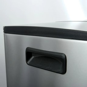 Coș de gunoi argintiu mat pentru reciclare/cu pedală 2x20 l din oțel Aliya – Spirella