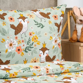 Lenjerie de pat din bumbac pentru copii 4Home Owlet, 140 x 200 cm, 70 x 90 cm