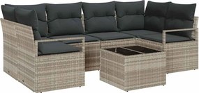 vidaXL Set de canapele pentru grădină 7 pcs Gri deschis și gri închis