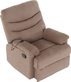 Fotoliu de masaj, reglabil, material textil grej TAUPE, LAMBERT