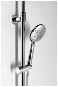 Set de duș argintiu lucios din alamă 131 cm cu robinet termostatic cu duș suspendat/cu duș de mână Solaris – Sapho