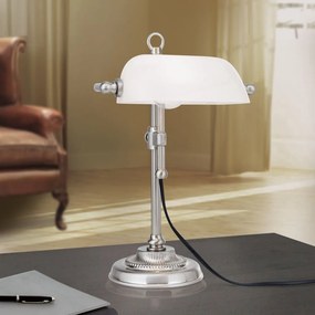Veioza/Lampa de masa stil clasic HARVARD satin/alb